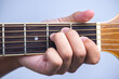 © Rurgrit - E chord ,how to arrange guitar chords, beginner guitar, stringed music , minor major basic and close up finger on flat