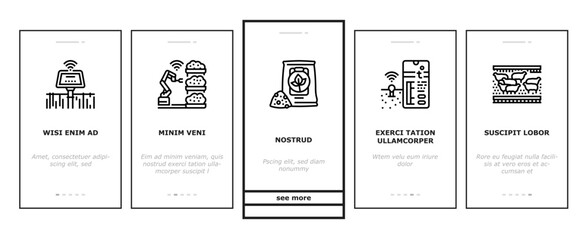Wall Mural - farm smart agriculture farmer onboarding icons set vector