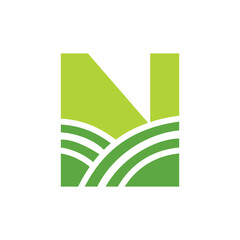 Letter N Agriculture Logo. Agro Farm Logo Based on Alphabet for Bakery, Bread, Cake, Cafe, Pastry, Home Industries Business Identity