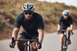 © Clement Coetzee/peopleimages.com - Training, energy and fitness with cyclists exercise on bicycle outdoors, practice speed and endurance. Athletes riding together, prepare for marathon or competition while enjoying cardio workout