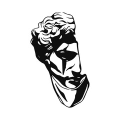 greek statue head vector illustration