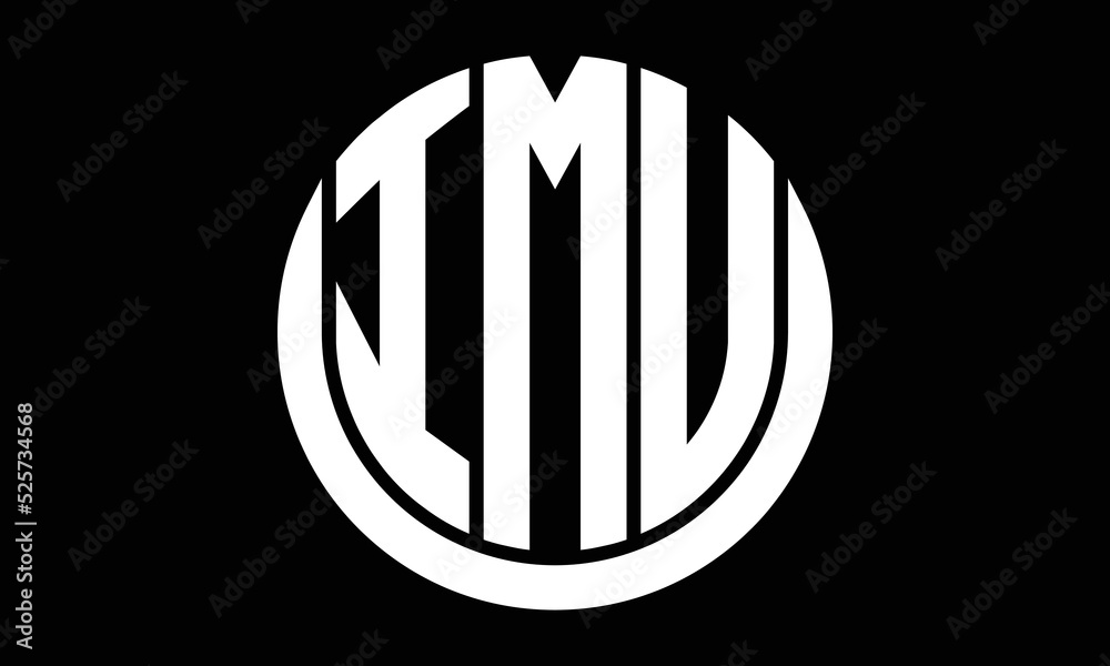 IMU three letter circle logo design vector template. monogram symbol on ...