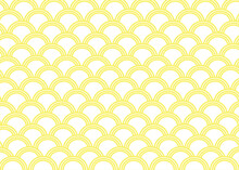 Vector Abstract Fish Scale Pattern Background Fabric In Yellow Japanese Style