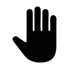 Poster - Black palm silhouette. Shows 5 fingers in the palm of the hand. Body part icon in palm shape