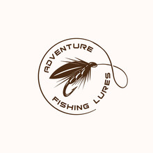 Fish Bait For Fishing Logo. Hook And Catch Fishing Logo Design Template