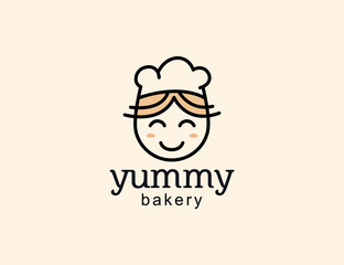 Wall Mural - Cute bakery logo design template