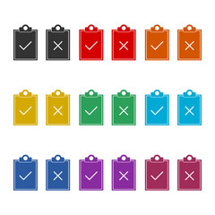 Canvas Print - Check list yes no icon. Set icons colorful