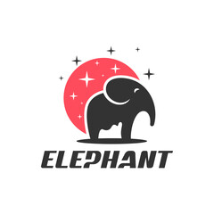 Canvas Print - elephant animal illustration logo design