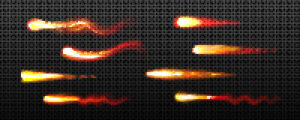 Wall Mural - fire trails, flying asteroids, comets, glowing lines with light sparks, cracker, magic fire ball or 