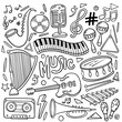© Vectorideas - Set of hand drawn music theme isolated on white background, doodle set of Musical Instruments theme. Vector illustration