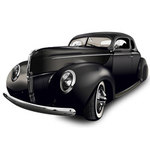A Photo Realistic PNG Graphic Of A 1940s Coupe With A Transparent Background