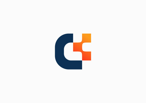 CK letter logo design with a flat simply concept