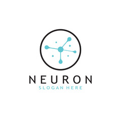 Wall Mural - nerve cell logo or neuron logo with vector template