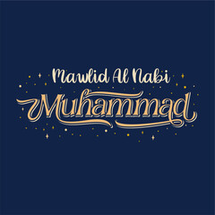 Wall Mural - Mawlid al Nabi islamic, prophet Muhammad's Birthday Vector, Arabic Calligraphy