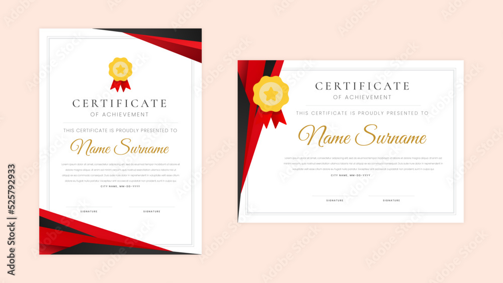 Modern employee of the month certificate Stock Vector | Adobe Stock