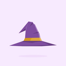 Witch Purple Hat Flat Illustration