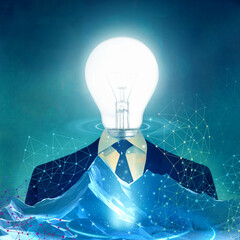 Poster - Metaverse. Business success with leaders with different ideas to solve business problems. Artificial Intelligence Development Concepts and Innovations of the Future. online marketing -3d Rendering