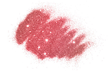 Wall Mural - Pink glitter sparkles on white background