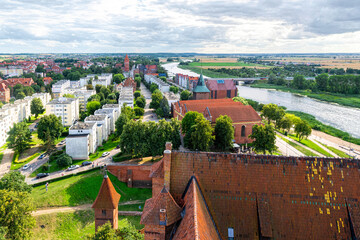 Wall Mural - View of the city of Malbork from above