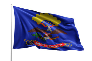 Wall Mural - flag national transparent high quality flying realistic real original north dakota