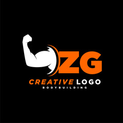 ZG initial monogram for fitnes or gym logo with creative style design