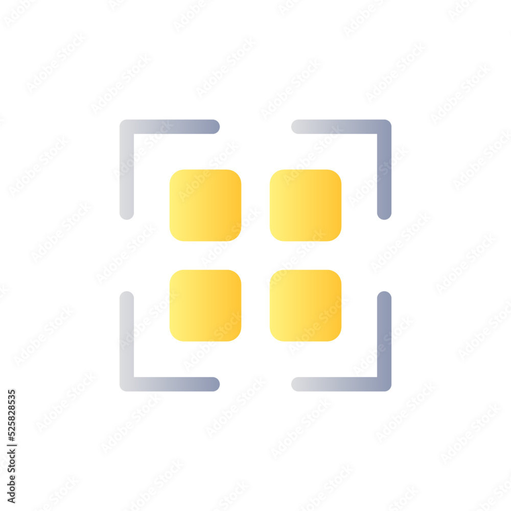 Scanning qr code flat gradient color ui icon. Get information from e ...