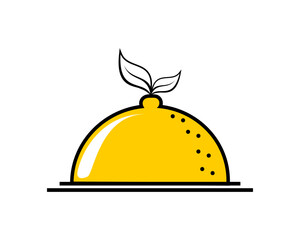 Sticker - Lemon and cover food shape