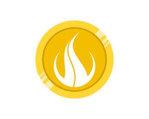Wall Mural - Yellow fire with two spatula