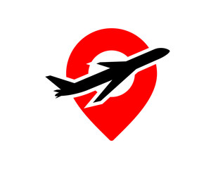 Wall Mural - Location symbol with plane shape
