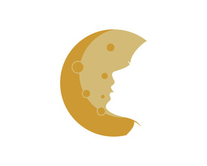Wall Mural - Moon with face shape inside