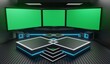 © Dull Jhony  - 3d render, virtual stage with blank space. Virtual set studio.