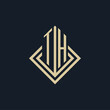 Initials TH logo rhombus lines shape style, luxury modern real estate logo design