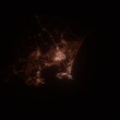 Aden (Yemen) street lights map. Satellite view on modern city at night. Imitation of aerial view on roads network. 3d render