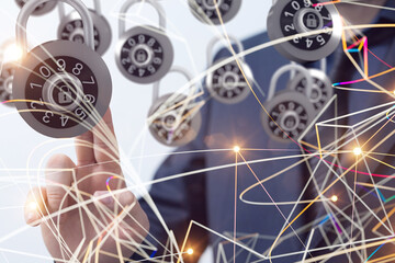 Aufkleber - security data code digital concept