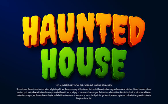 Haunted house 3d editable text effect template