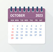 © DG-Studio - October 2023 Calendar Leaf. Calendar 2023 in flat style. Vector illustration.