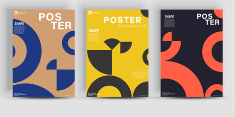 Aufkleber - Simple geometric covers set. Minimalist vector templates. Useful for poster art, front page design, decorative prints.