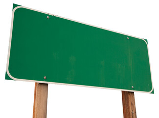 Wall Mural - Transparent PNG of Blank Green Road Sign Ready For Your Message.