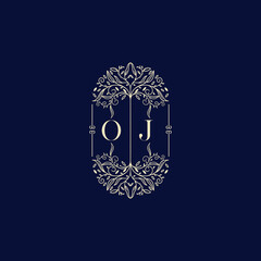 Poster - OJ organic wedding initial logo design which is good for branding