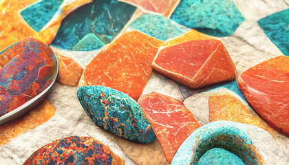 Poster - 3d render abstract colorful texture background series design