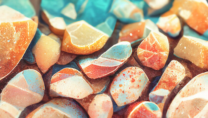 Poster - 3D render abstract colorful stone texture background series design