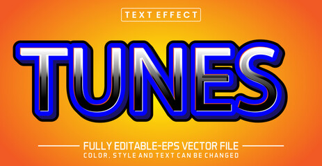 Poster - Tunes text style effect. Editable text effect.