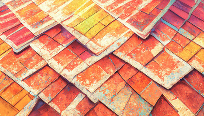 Poster - 3d render abstract colorful texture background series design