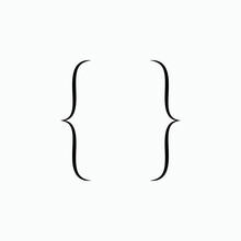  Brace Icon. Bracket, Curly, Parentheses, Punctuation Symbol - Vector.