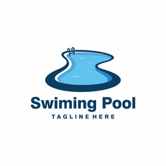 Wall Mural - swimming pool logo design illustration