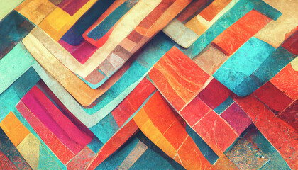 Poster - 3d render abstract colorful texture background series design