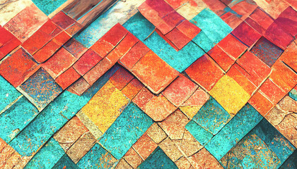 Poster - 3d render abstract colorful texture background series design