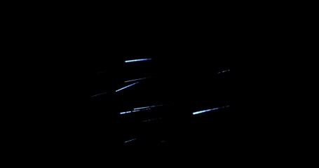 Wall Mural - blue Asteroids Meteorites are flying, motion graphics for design on a black background with blend mode.
