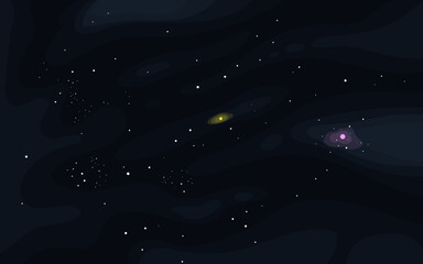 Wall Mural - Vector space background . Cute flat style template with Stars in Outer space