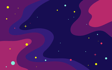 Wall Mural - Vector space background . Cute flat style template with Stars in Outer space